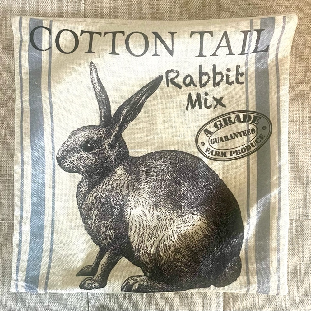 Set of 3 Pillow Covers - Rabbit bunny hare - farmhouse, country style